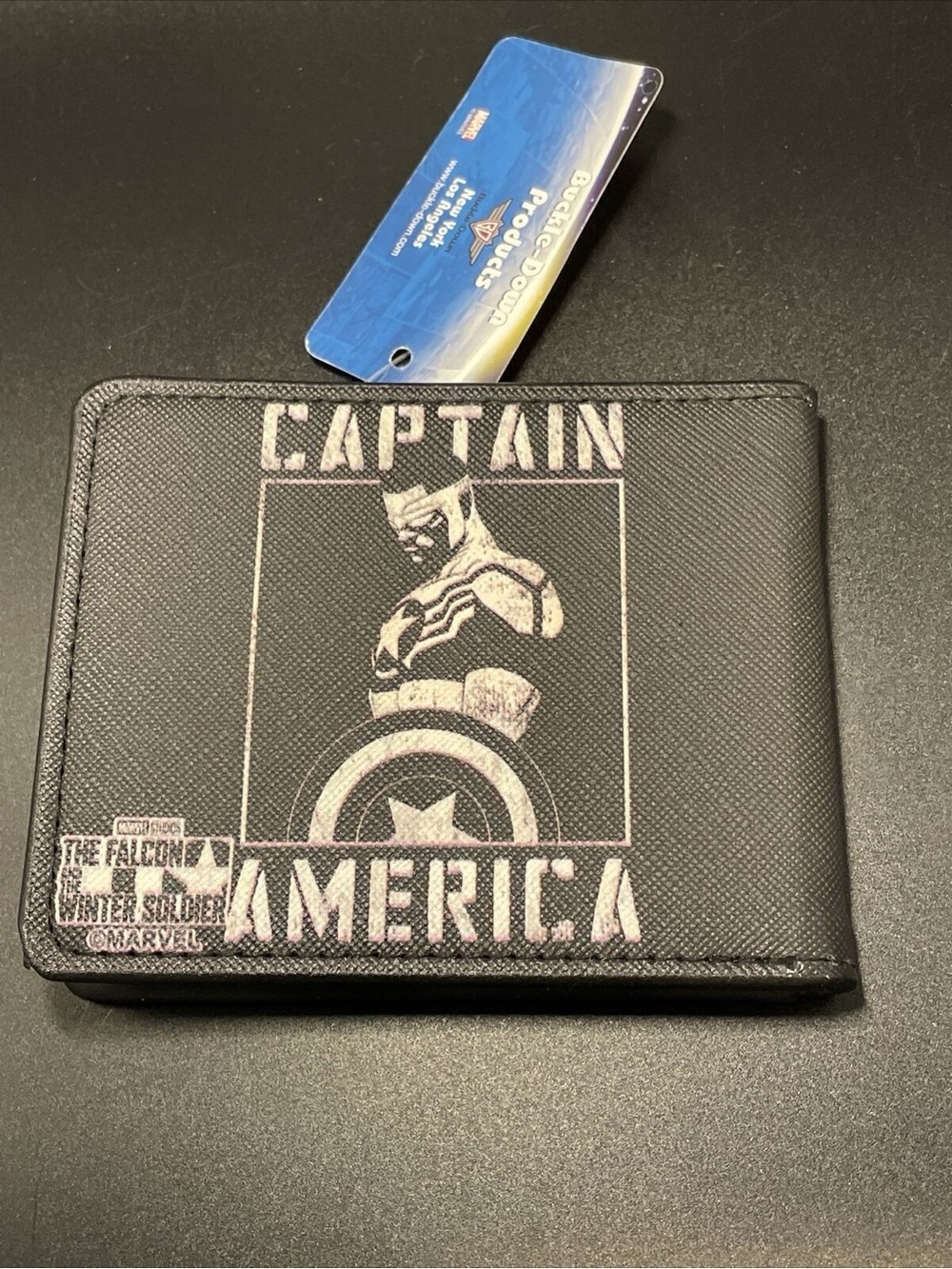 Marvel Captain America Black Money Clip Wallet with Graphic Print